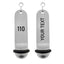 Personalised Big Classic Hotel Key Tags Silver Anodised with Black Laser Engraving, Black Rubber Ring and Silver S-hook Fastener