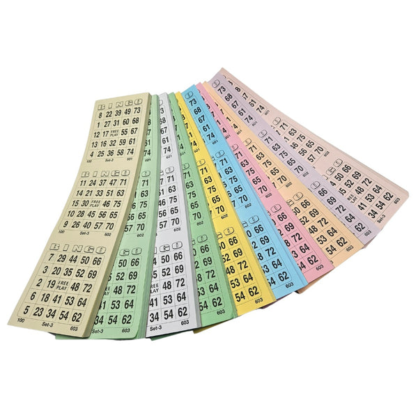 Bingo Cards Bulk Pack - 3000 Cards, 10 Books, Assorted Colour | Bingo ...