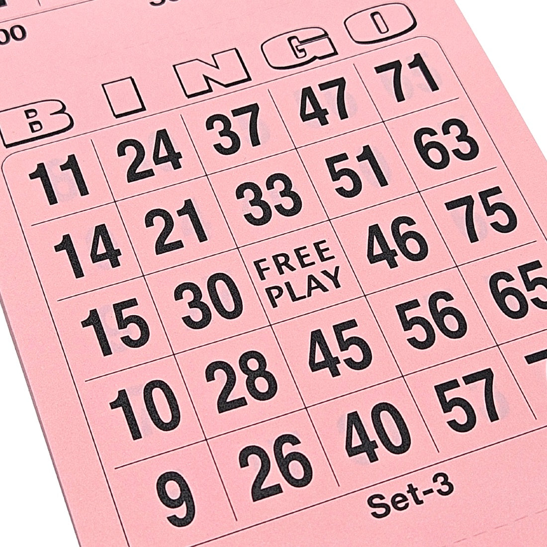 Bingo Cards Pink Colour Close Up