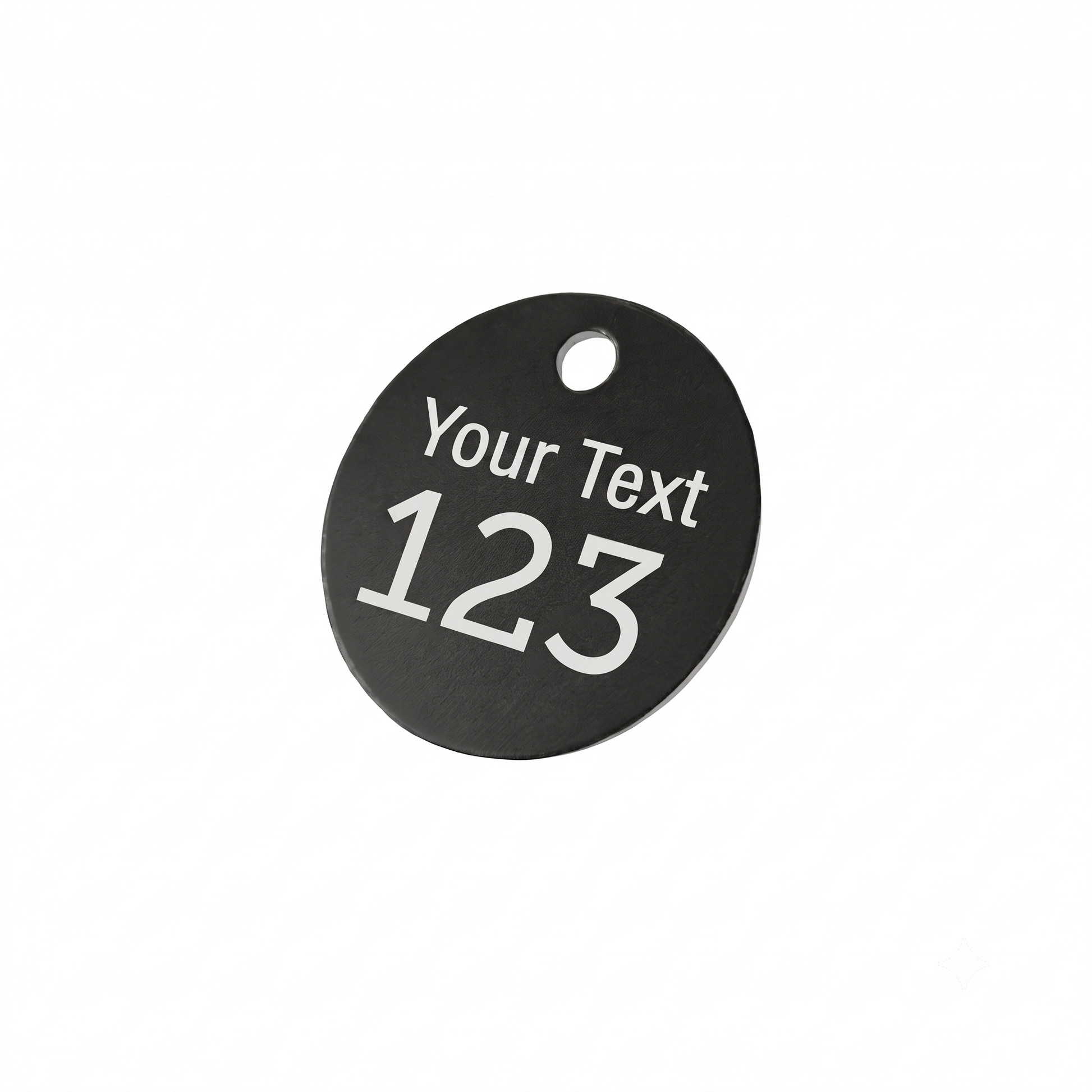 Black Anodised Aluminium ID asset Tags With Number and Text Engraving