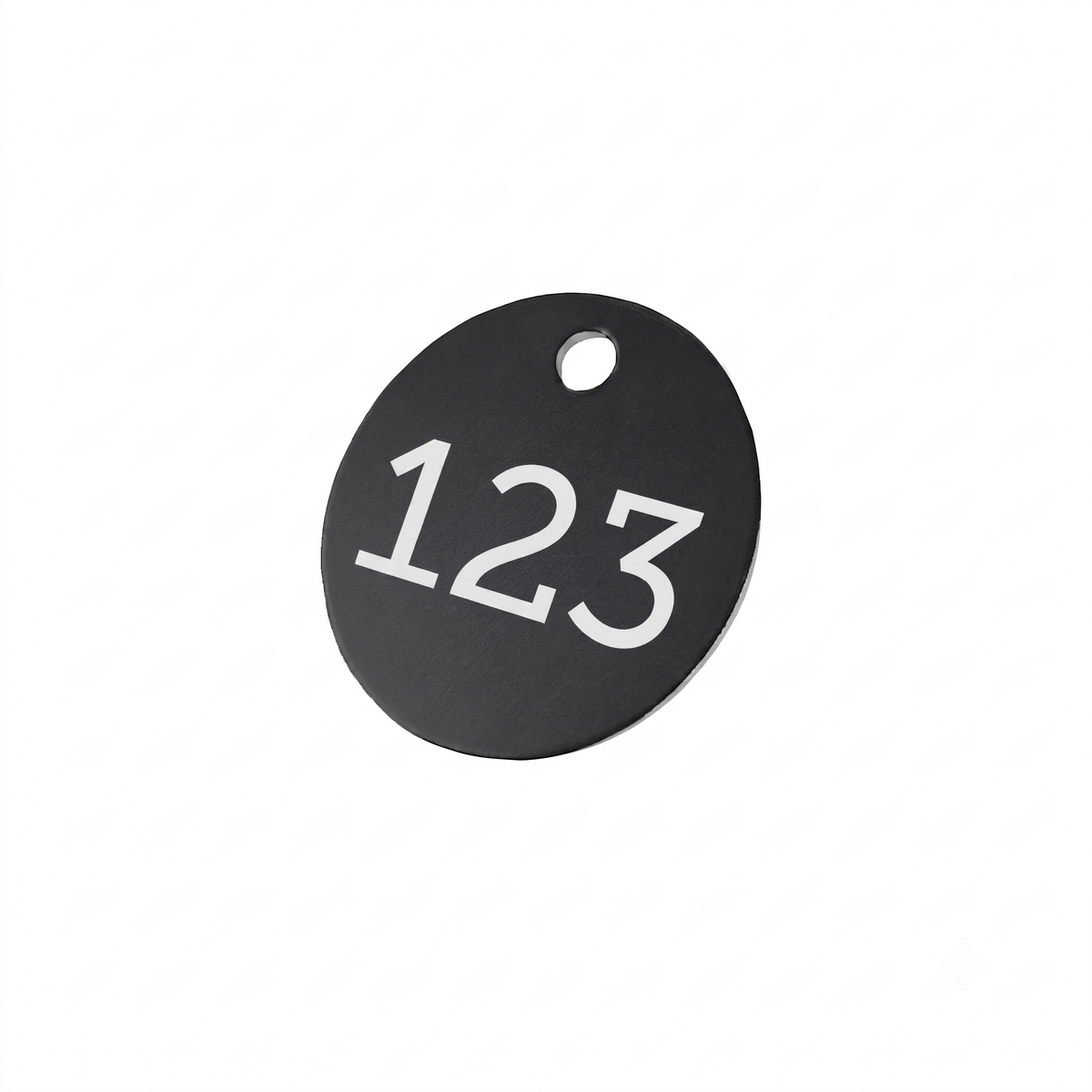 Black Anodised Aluminium Round Number Tags 30mm or 40mm
