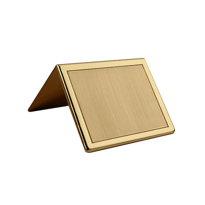 Pure Brass Table Sign with Polished Border and Brushed Centre, 60 x 60 mm - Front View