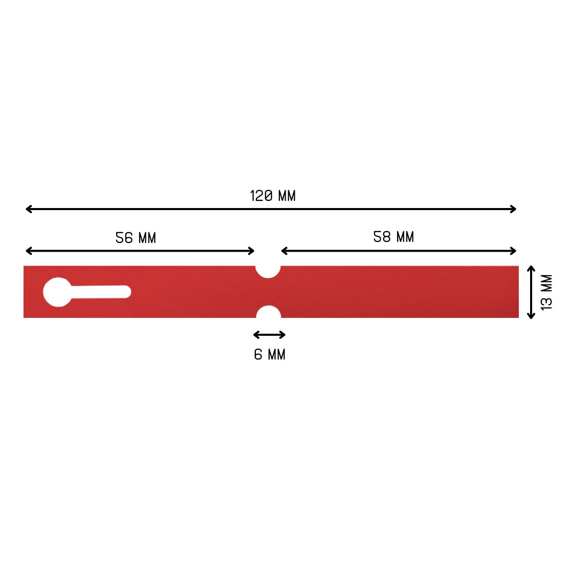 Plant Wrap Around Loop Labels Red 120x13mm
