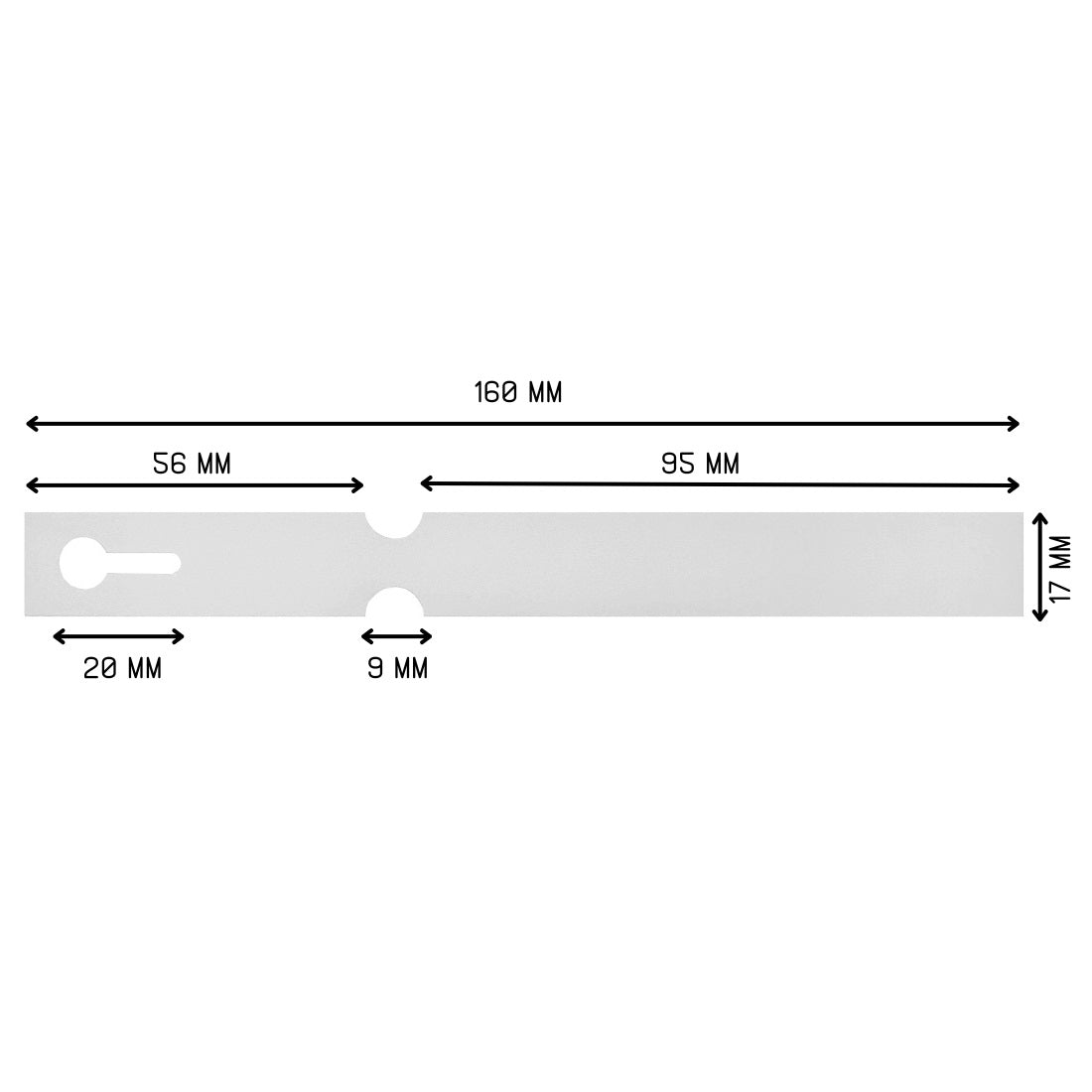 Loop Tags White On Roll Dimensions 160x17mm