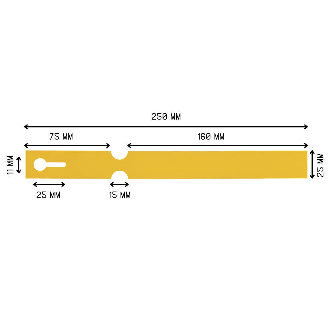 Plant Labels Yellow Wrap Around Tags 250x25mm
