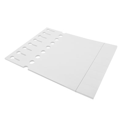 White loop lock labels with tear-off stubs, ready for printing