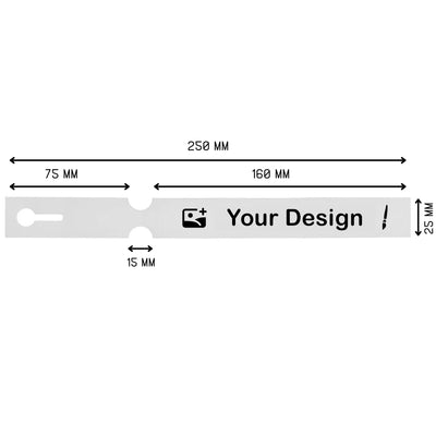 Custom Printed Loop Lock Labels 250x25mm 4-Across - 8 Colours  100 Pack
