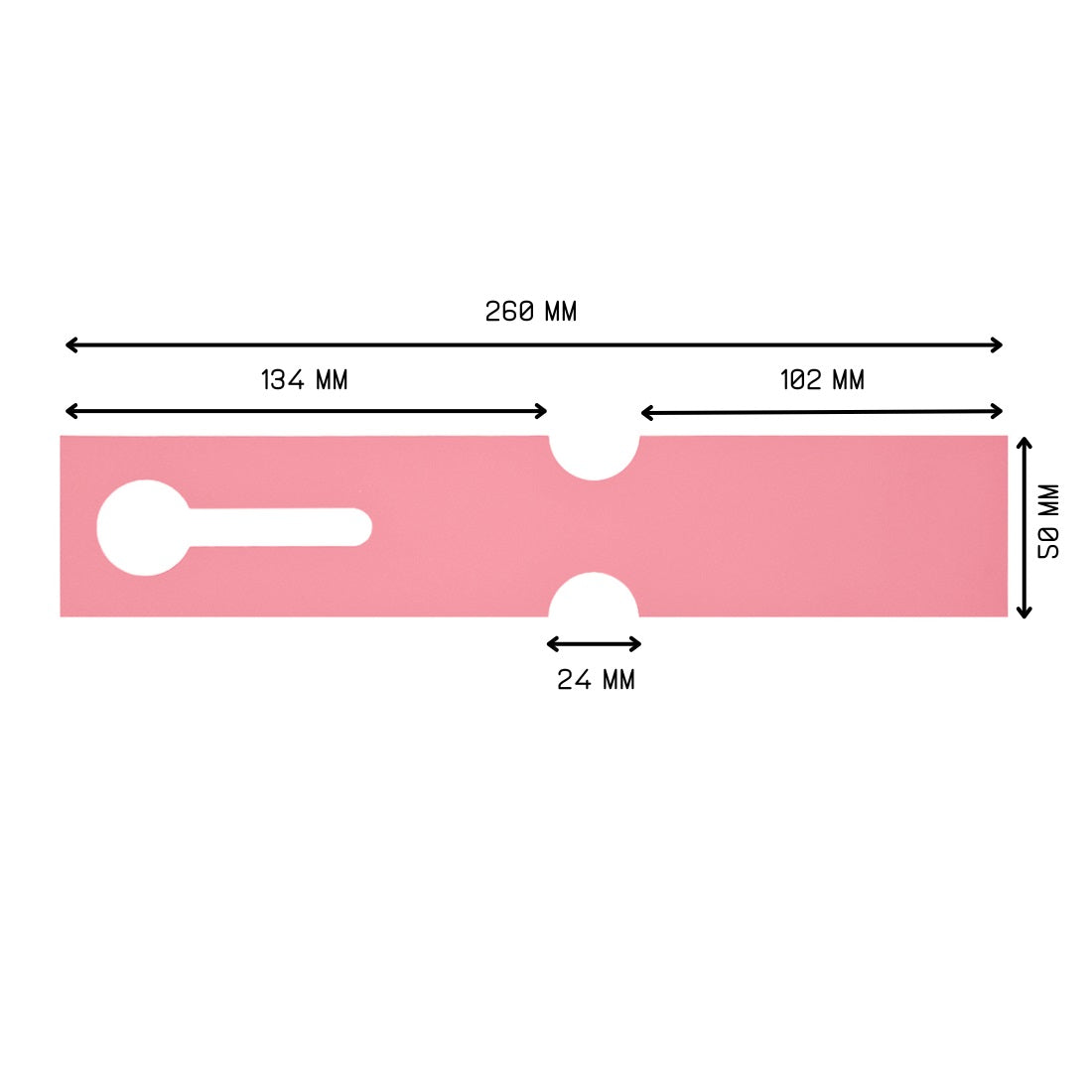Pink Self-tie Lock Labels 260x50mm On Roll 