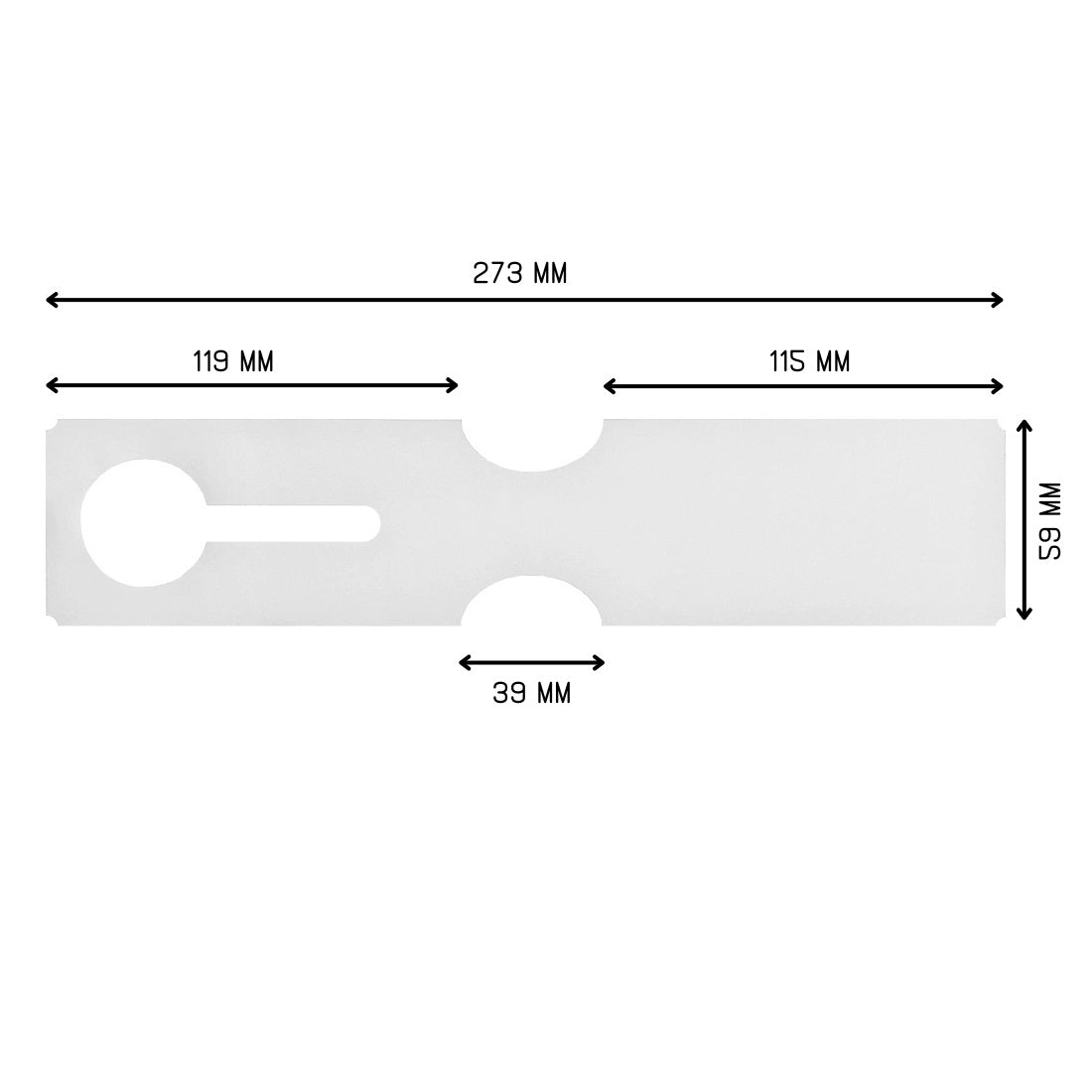 Large Self-tie Tags White 273x59mm