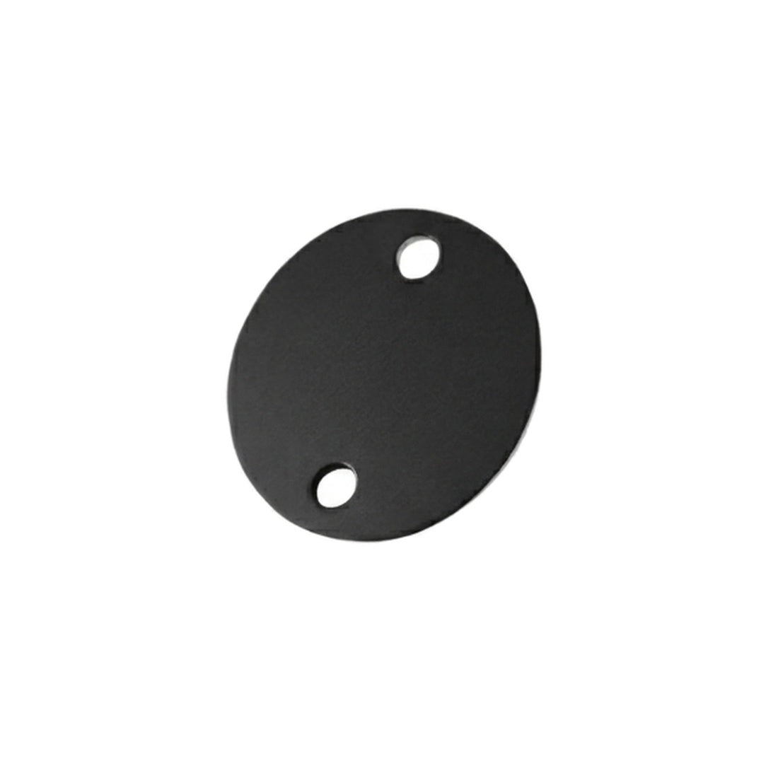 Black Aluminium Round Tag With Two Mounting Holes Blank