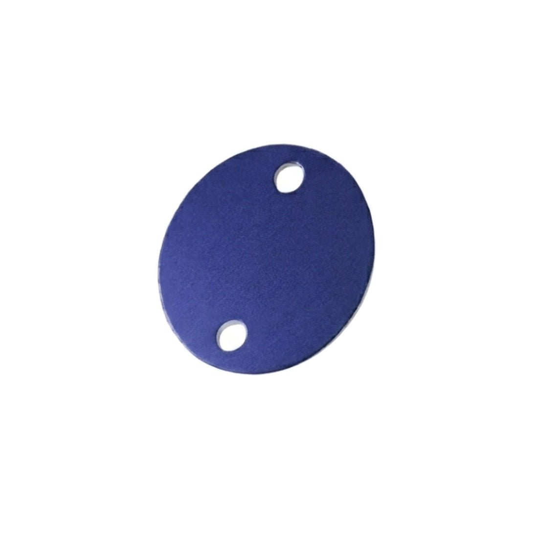 Dark Blue Aluminium Round Tag With Two Mounting Holes Blank