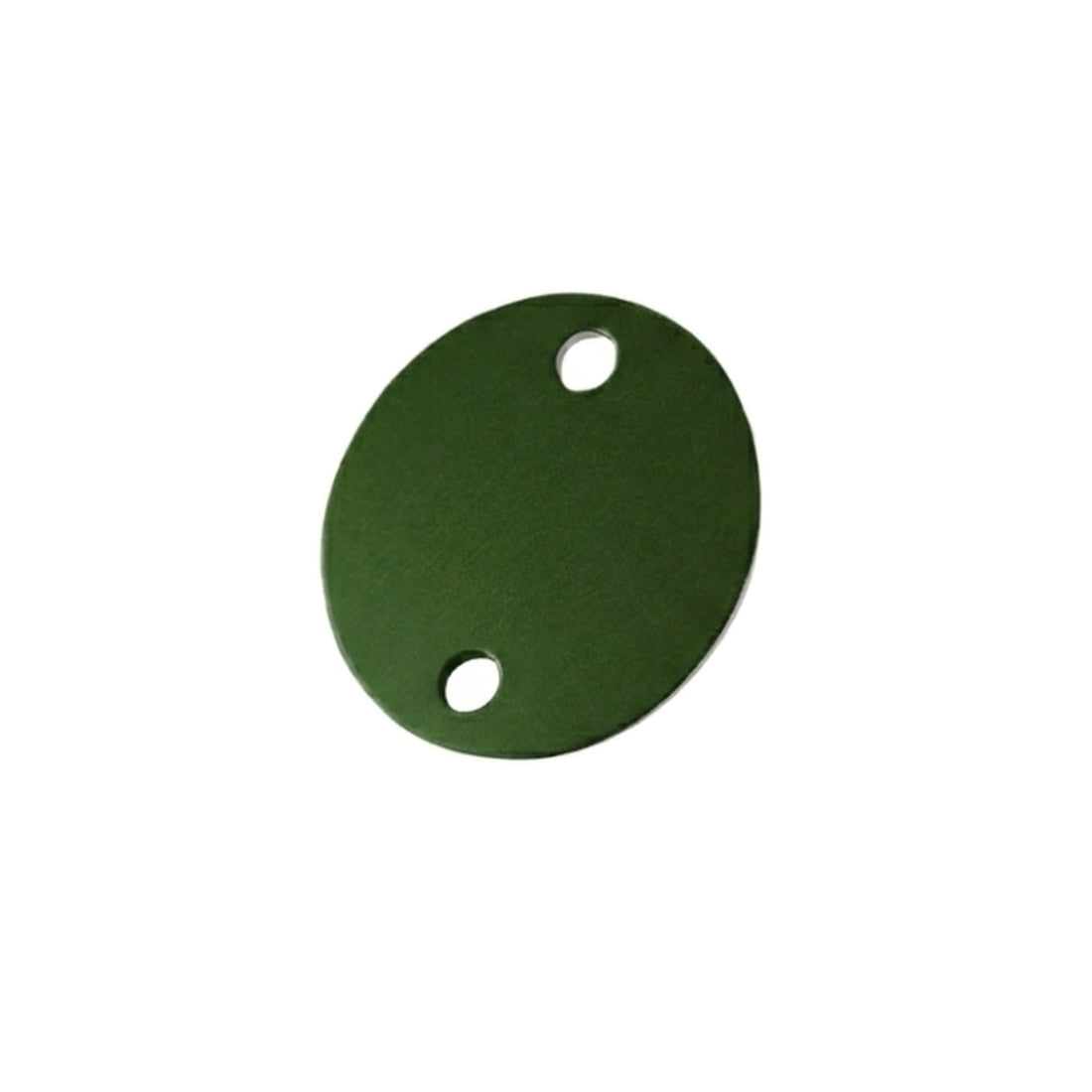 Dark Green Aluminium Round Tag With Two Mounting Holes Blank