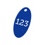 Dark Blue Oval Anodised Aluminium Number Tags With One Hole 50x25mm 