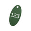 Dark Green Oval Anodised Aluminium Number Tags With One Hole 50x25mm 