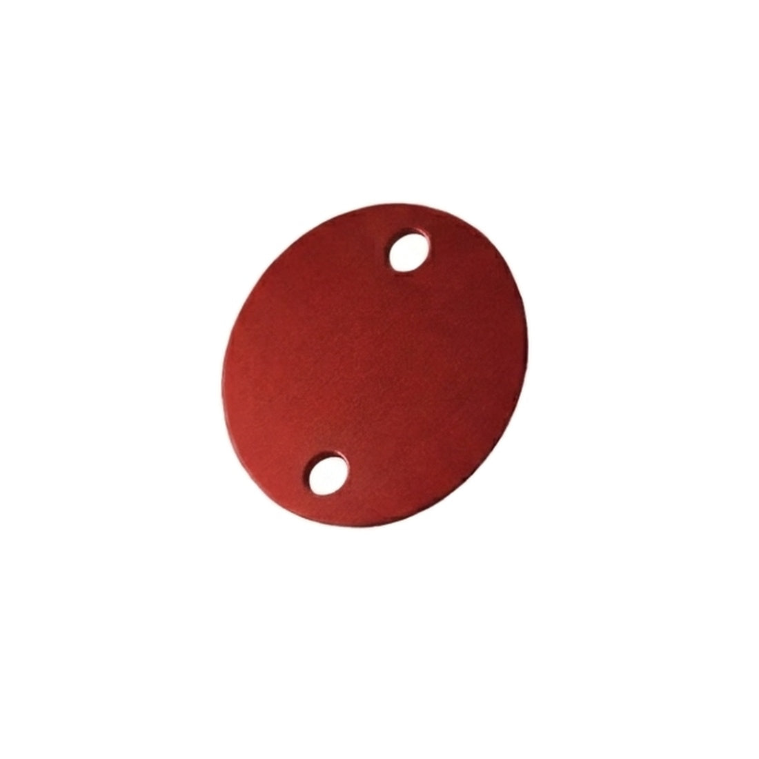 Red Aluminium Round Tag With Two Mounting Holes Blank