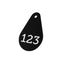 Black Teardrop Shaped Coloured Aluminium Number Tags 29x45mm