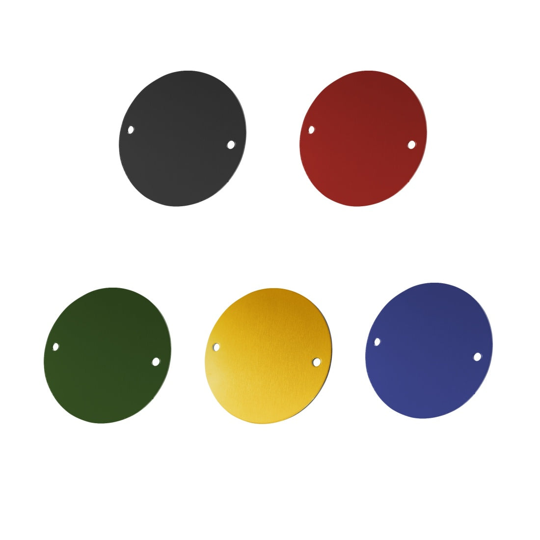 Round Blank Aluminium Name Plates / Discs with two Mountain Holes
