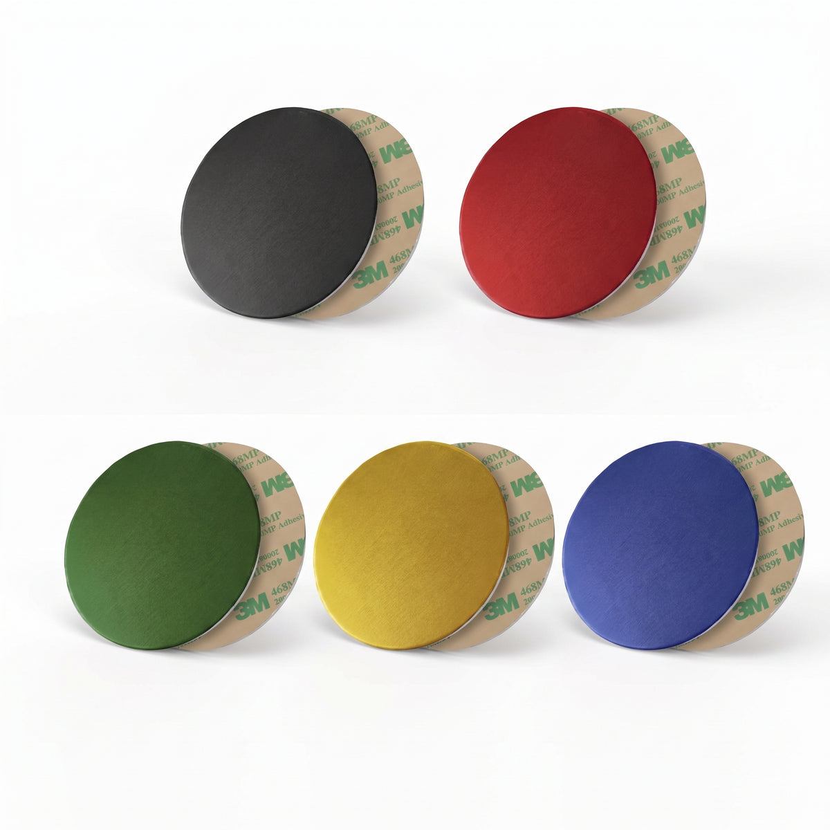 Blank Coloured Aluminium Tags With Adhesive 3M tape backing 5 Colours Black, Red, Dark Green, Gold and Dark Blue