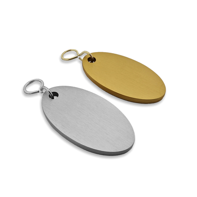 Blank Silver and Gold Aluminium Oval Shaped Key Tags
