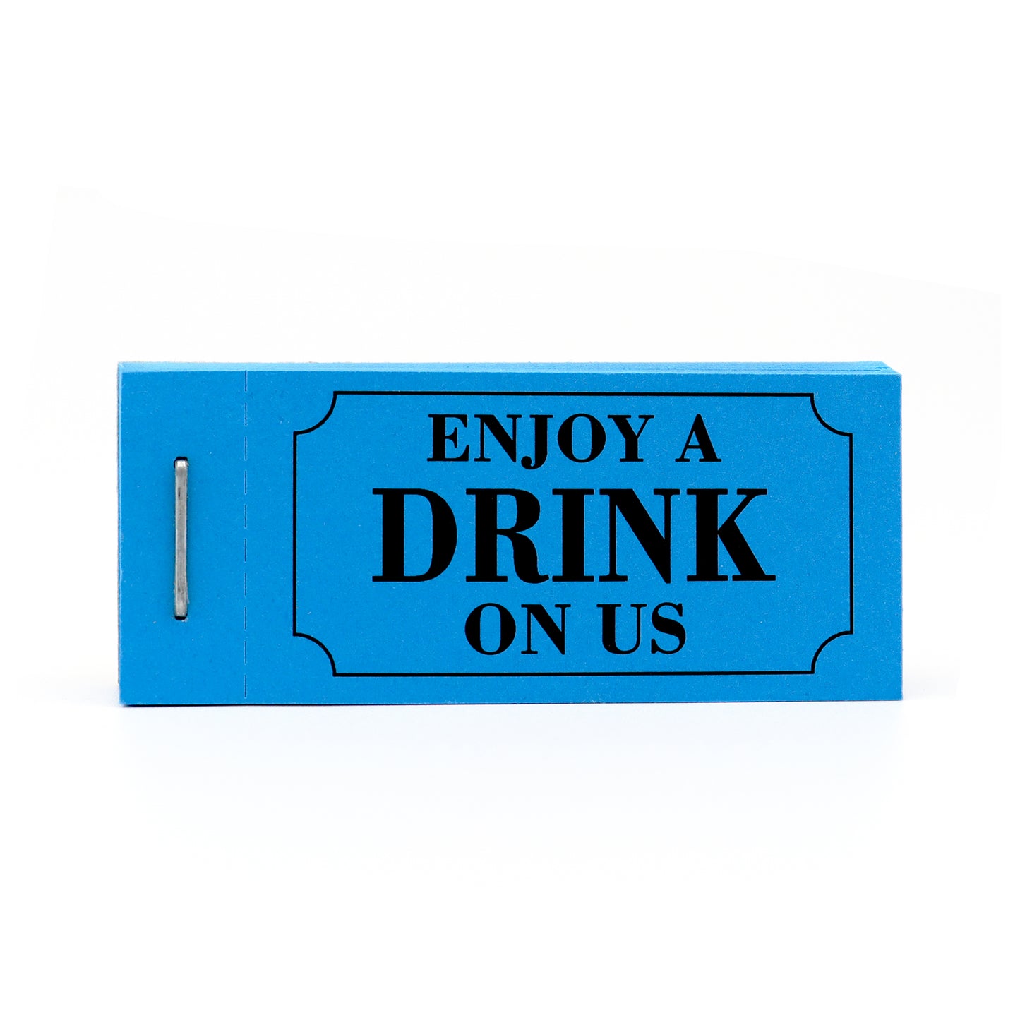 Small Drinks Tickets Book Blue ' Enjoy A Drink On Us' 