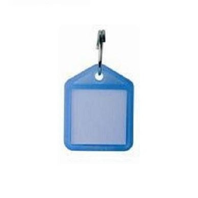 Heavy Duty Label Window Key Tags Blue 38x22mm 100 Pack