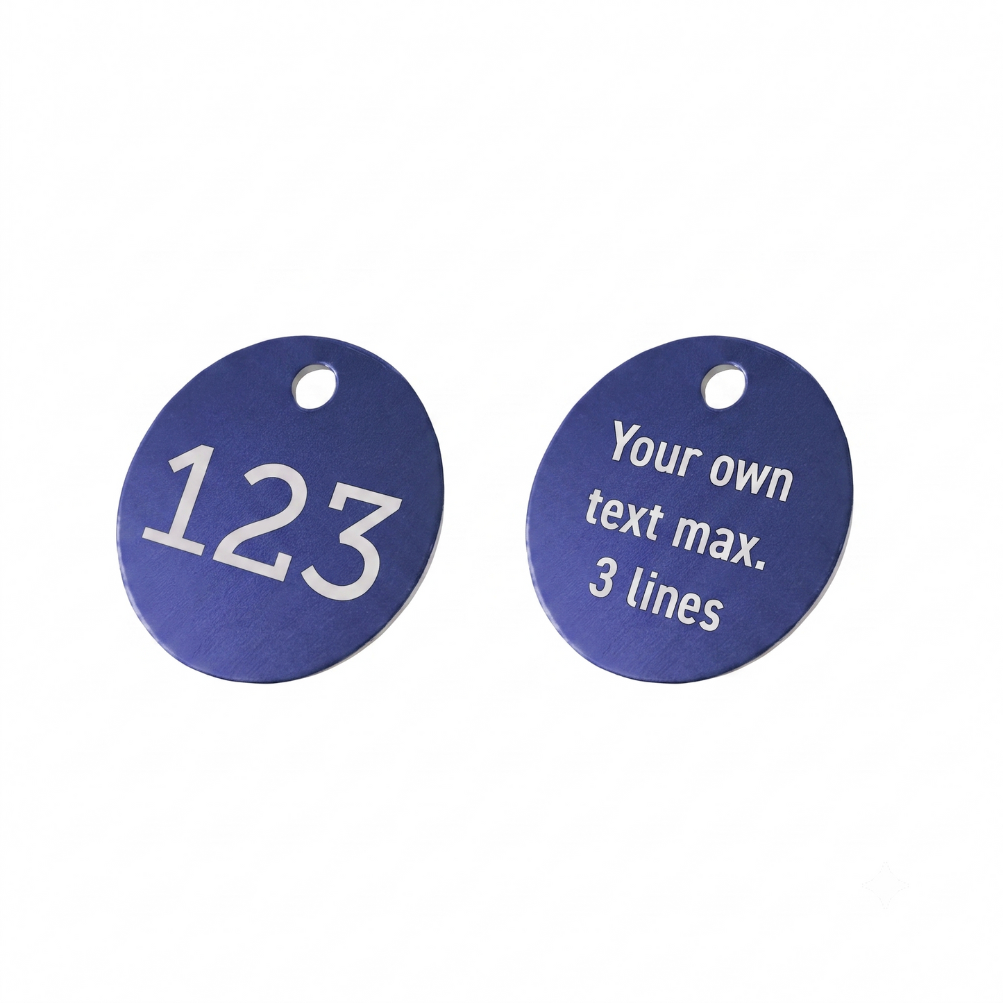 Blue Anodised Aluminium Identification Tags
