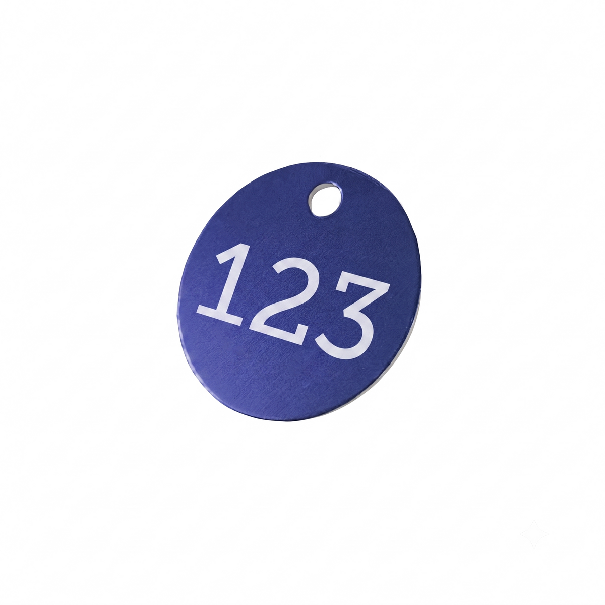 Blue Anodised Aluminium Round Number Tags 30mm or 40mm