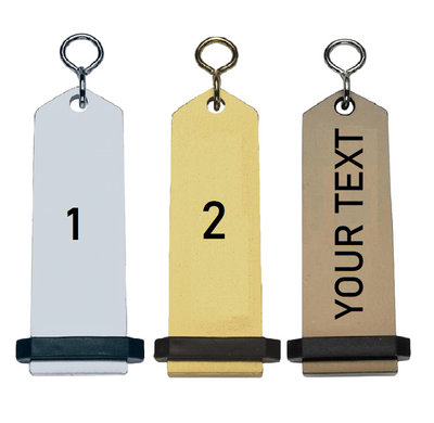 Classic Rectangle Aluminium Hotel Key Tags | 100x30mm | With Text and Number Engraving