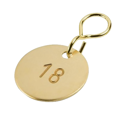 Round Brass Key Tags With Blank Number Engraving