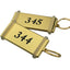 Rectangle Gold Brass Hotel Key Tags With Custom Engraving and Rubber Ring