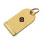 Rounded Top Rectangle Gold Brass Hotel Key Tags With Custom Engraving and Rubber Ring