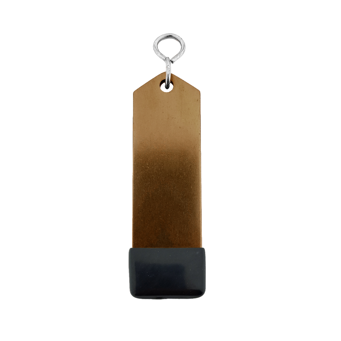 Bronze Aluminium Rectangle Hotel Key Tag With Rubber Cap 100mm  