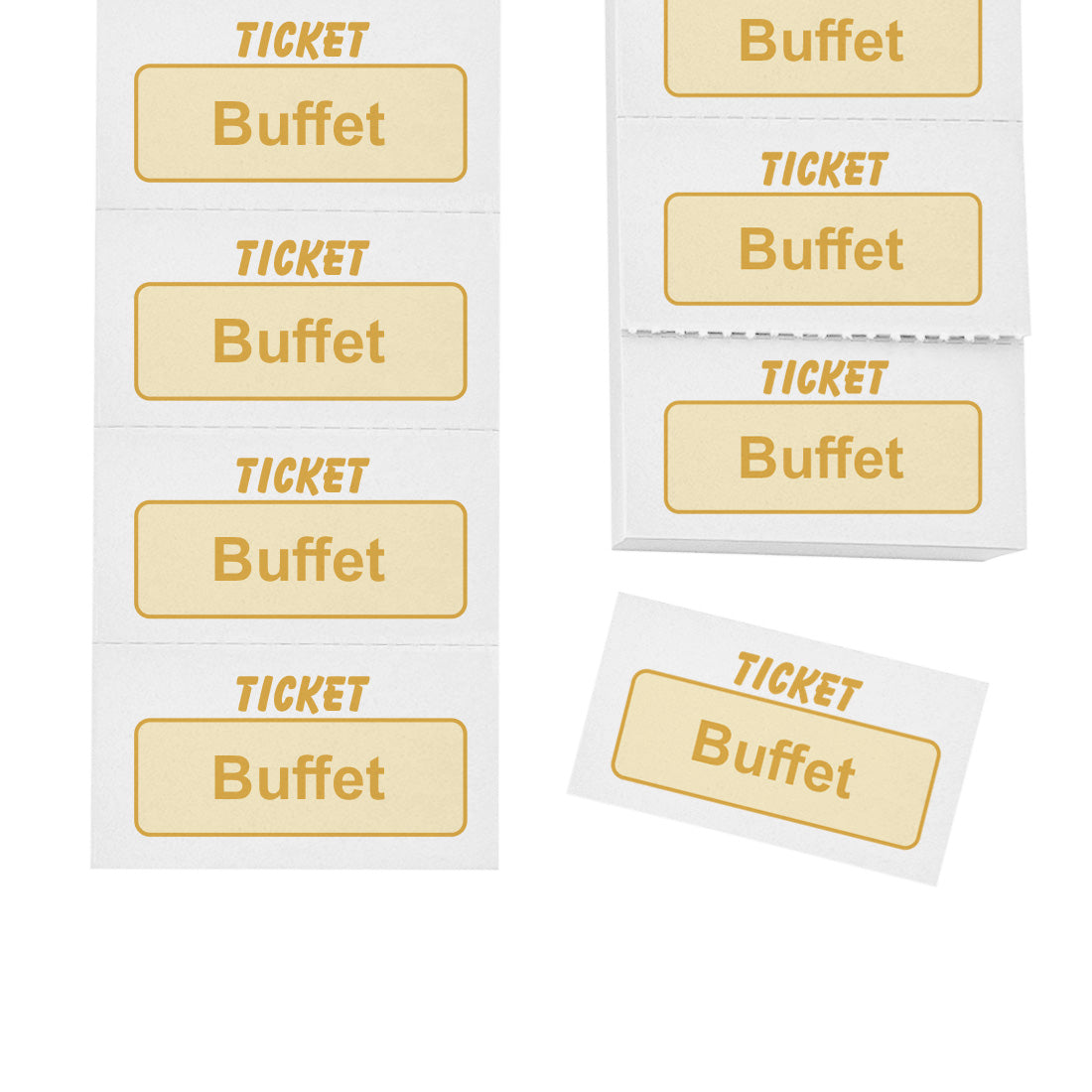 Perforated Ticket Strips With Buffet Redemption Coupons