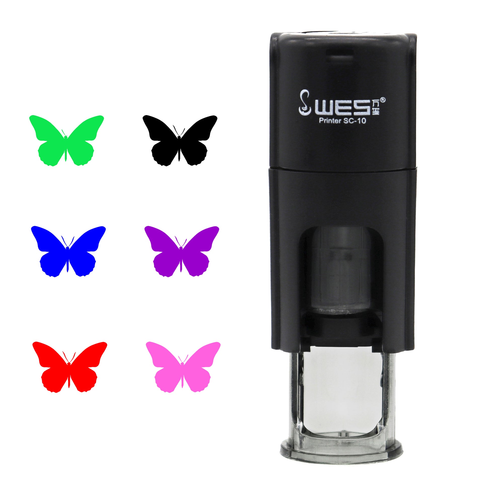 Butterfly stamp with available ink colours