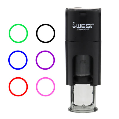 Self Inking Circle Stamp With ink Colour Options