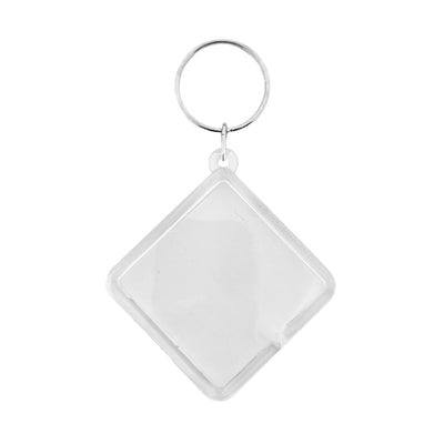 Clear Acrylic Photo Frame Key Tags 58x58mm Diamond Shape