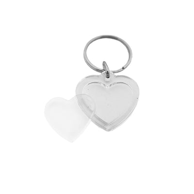 Clear Acrylic Photo Frame Key Tags Heart Shape