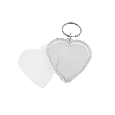 Clear Acrylic Photo Frame Key Tags Heart Shape