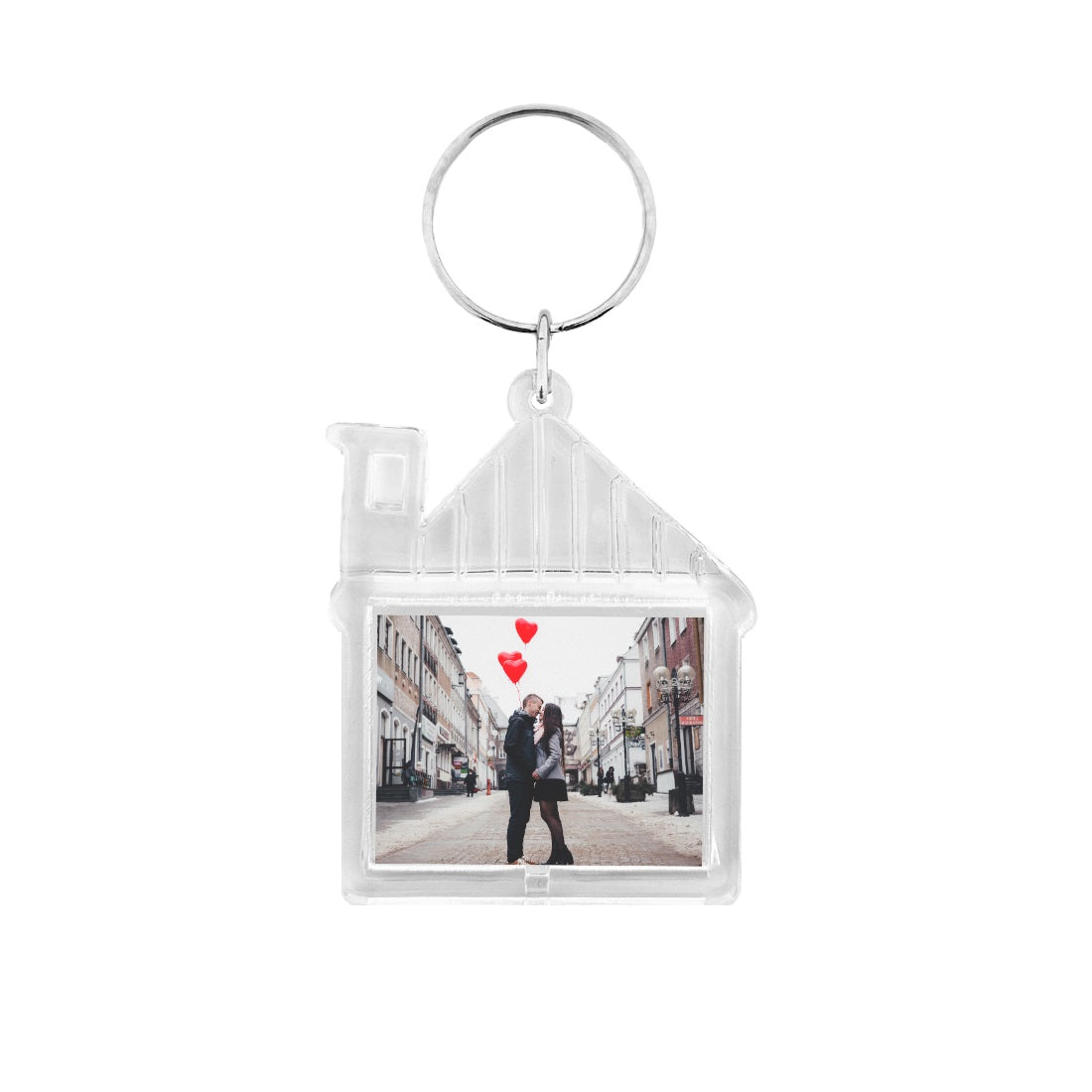 Personalised Acrylic Photo Frame Key Tags House Shape 