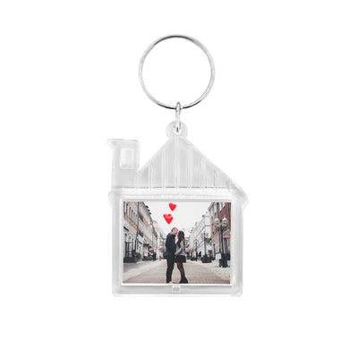 Personalised Acrylic Photo Frame Key Tags House Shape 