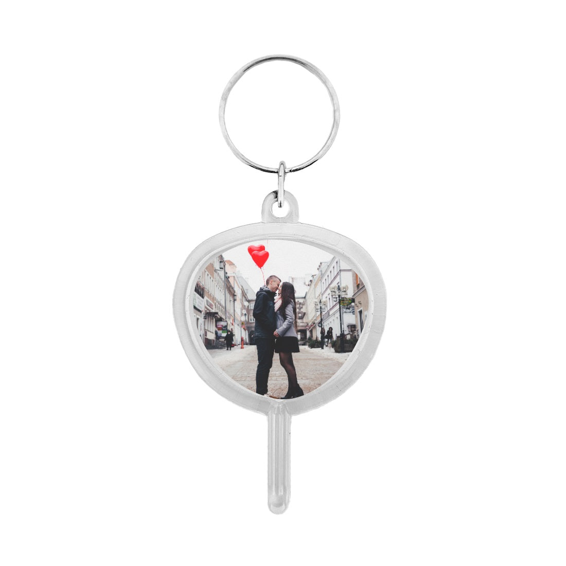 Personalised Acrylic Photo Frame Key Tag Lolly Pop Shape