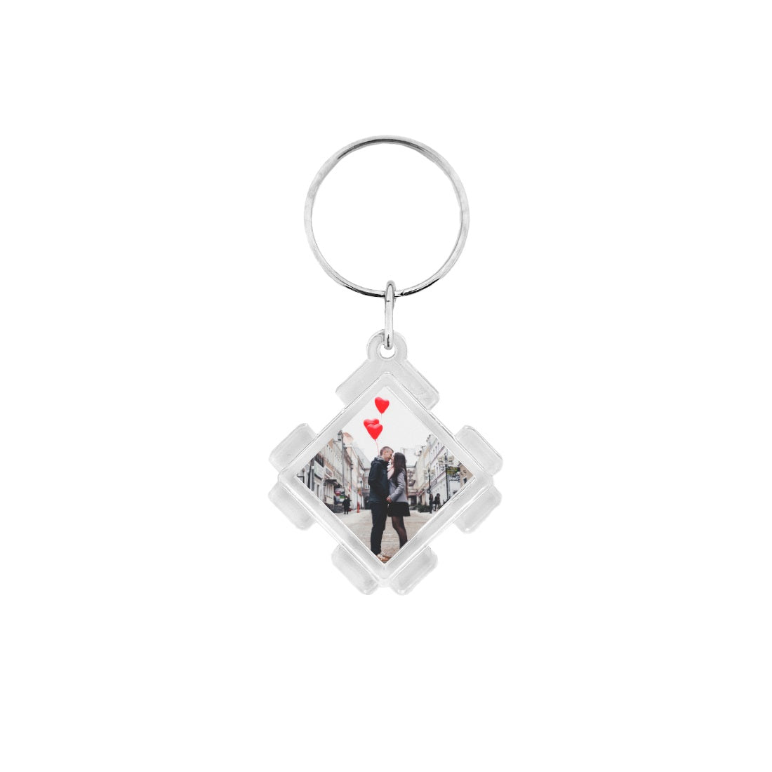 Personalised Acrylic Photo Frame Key Tag Puzzle Piece Shape