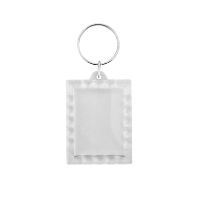 Clear Acrylic Photo Frame Key Tags Rectangle With Ridges Edges