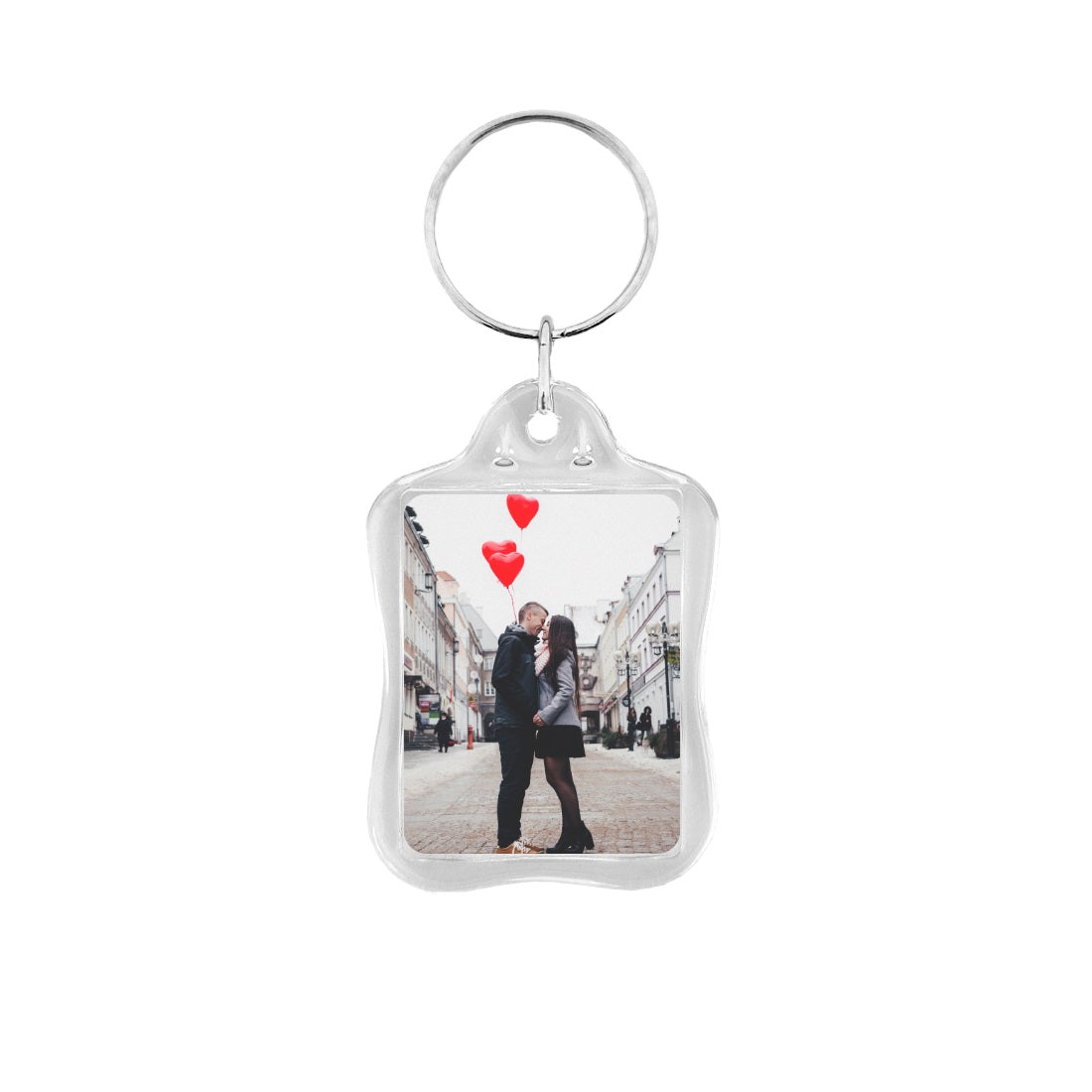 Custom Printed Acrylic Photo Frame Key Tag Retro Rectangle 32x43mm