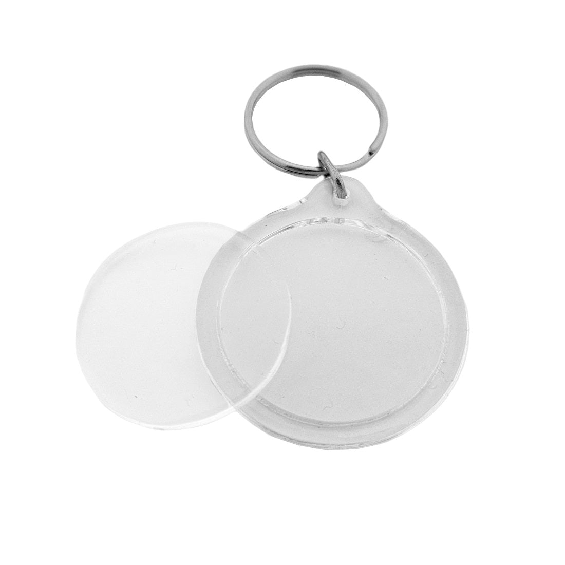 Clear Acrylic Photo Frame Key Ring Round