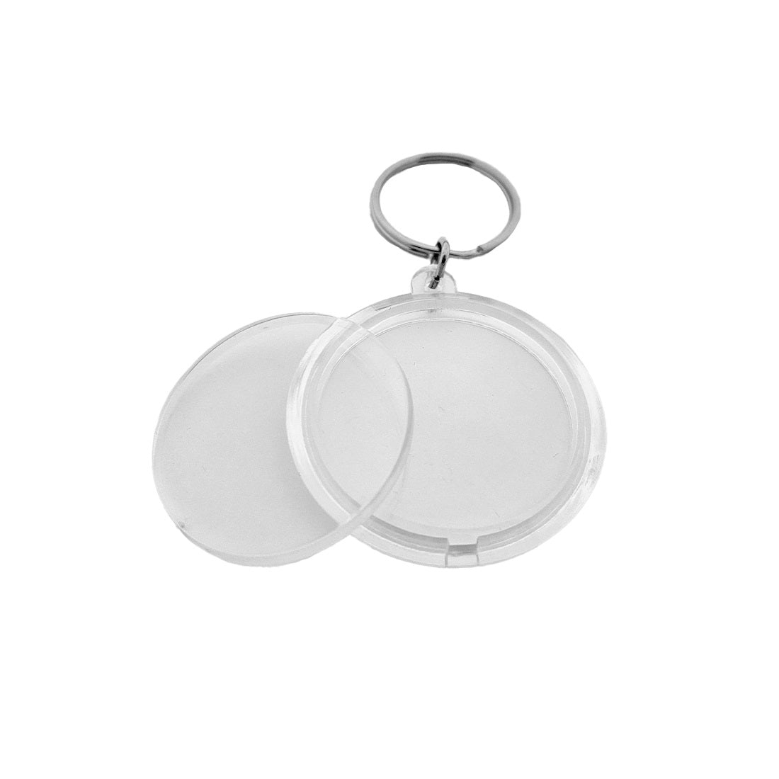 Clear Acrylic Photo Frame Key Tag Round 43mm