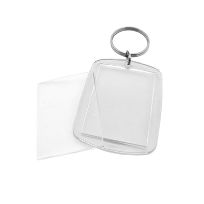 Clear Acrylic Photo Frame Key Tag Large Rectangle