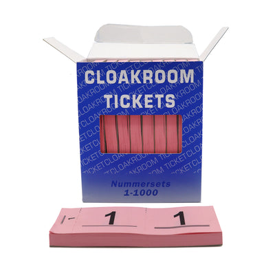 Raffle Check Tickets Cloakroom Tickets  1-1000 Pink