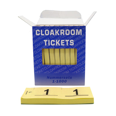 Raffle Check Tickets Cloakroom Tickets  1-1000 Yellow