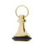 Clock-Shaped Shiny Brass Hotel Key Tags With Custom Engraving and Rubber Ring